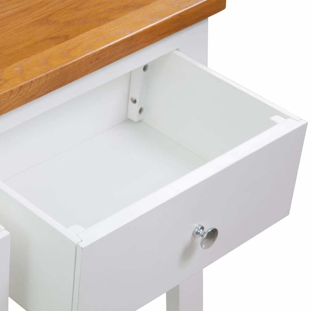 Rustic Oak Acacia Wood Console Table 2 Drawers V388426