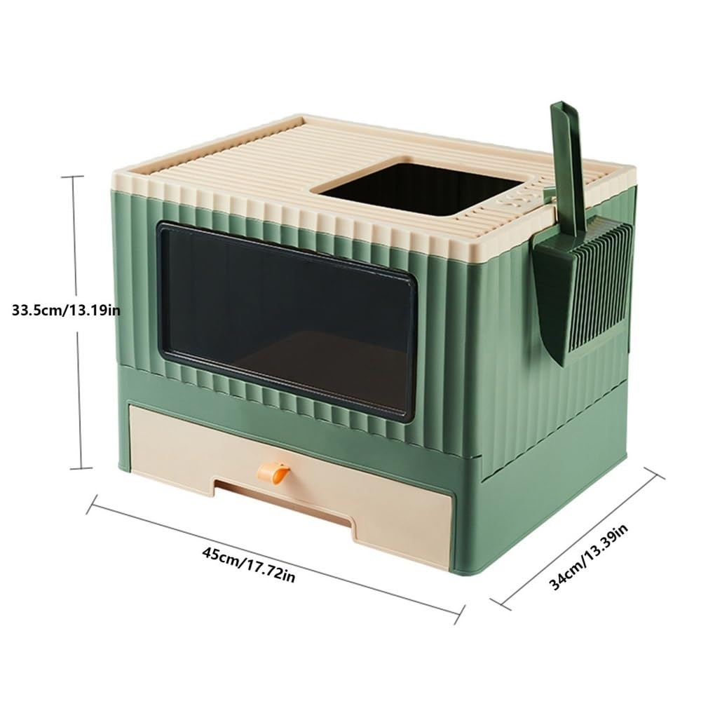 Foldable Top Entry Cat Litter Box with Lid X865