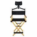 Aluminum Folding Director Chair with Headrest, Adjustable Height, Side Tray and Phone Holder X29541