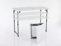 4 Foot Adjustable Height Folding Half Table White Plastic Top Steel Frame H591
