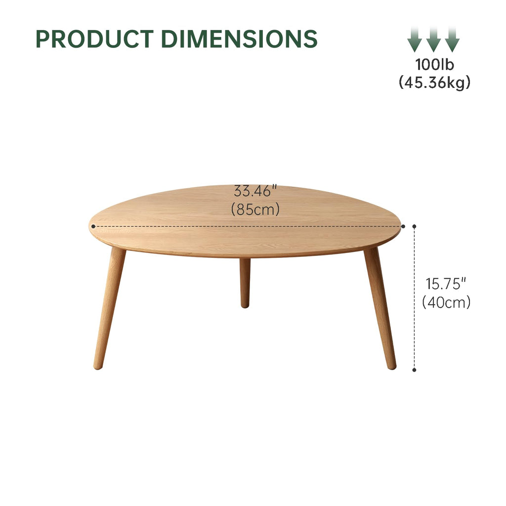 Small Oval Solid Wood Coffee Table P81374
