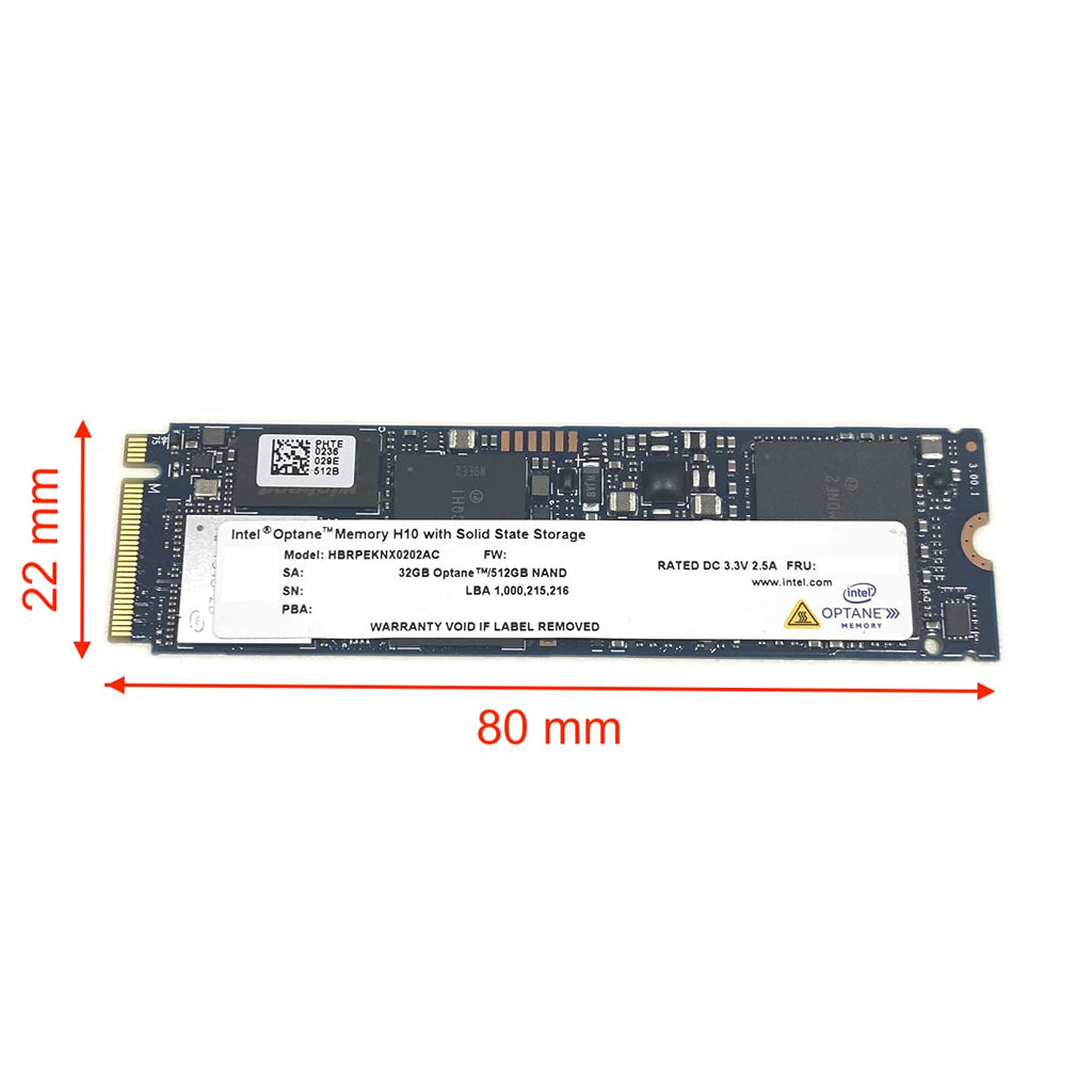 32GB Optane Memory with 512GB SSD M.2 2280 NVMe PCIe Gen3 x4 O466856