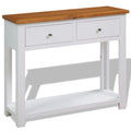 Rustic Oak Acacia Wood Console Table 2 Drawers V388426