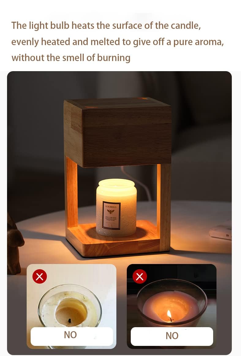 Wooden Candle Warmer Lamp with Timer and Auto Shut Off G91454