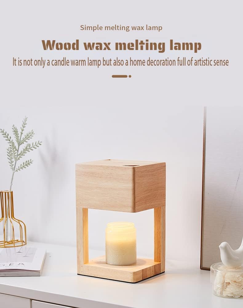 Wooden Candle Warmer Lamp with Timer and Auto Shut Off G91454