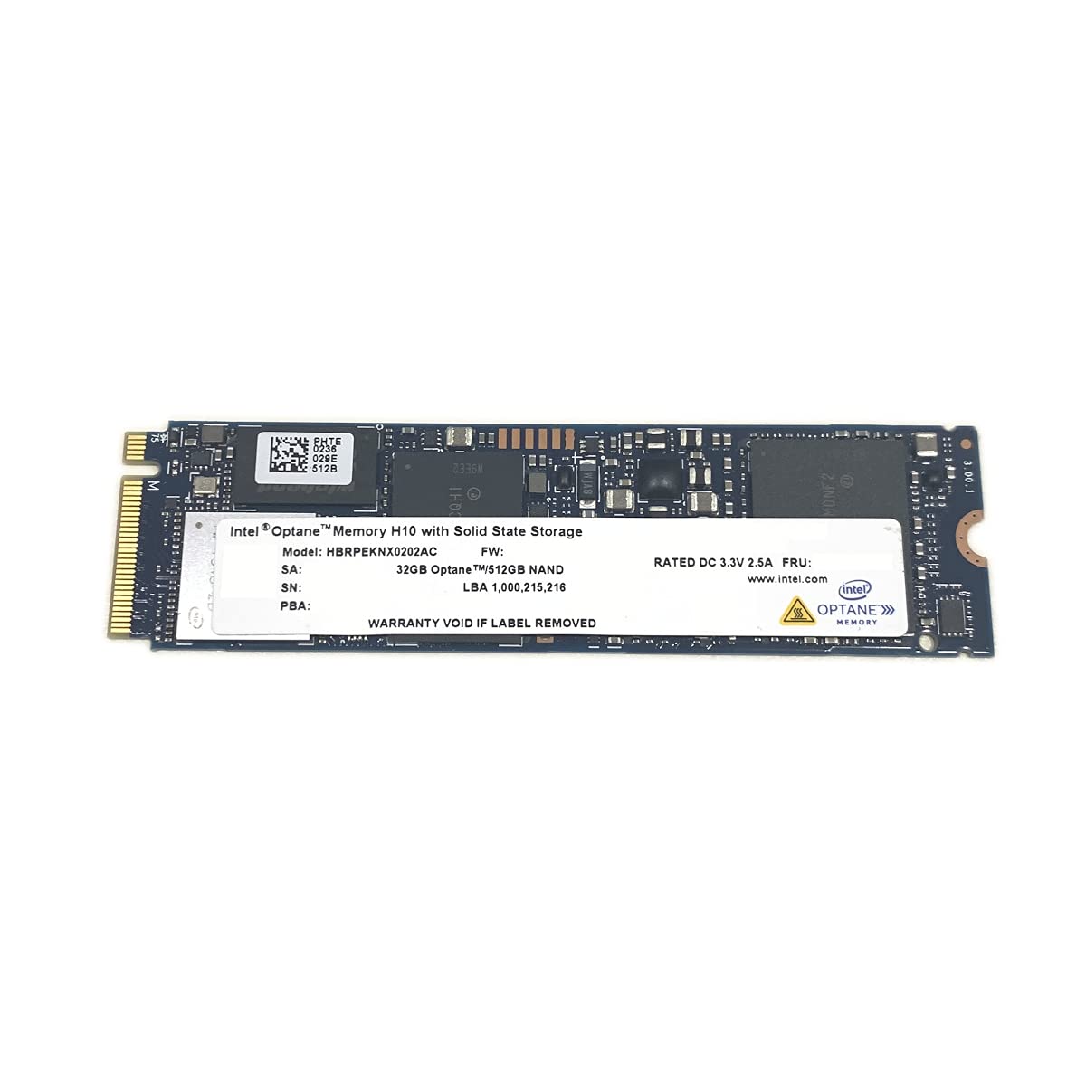 32GB Optane Memory with 512GB SSD M.2 2280 NVMe PCIe Gen3 x4 O466856
