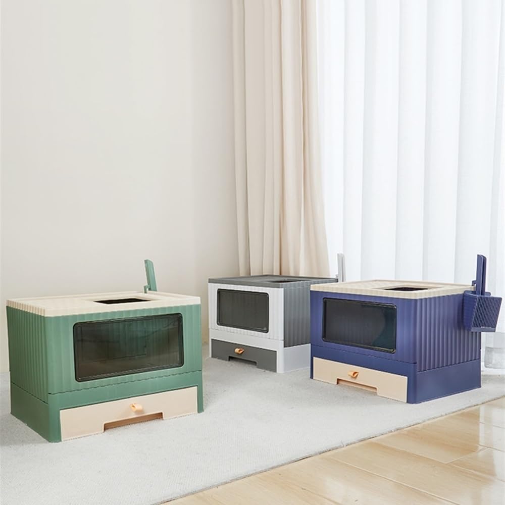 Foldable Top Entry Cat Litter Box with Lid X865