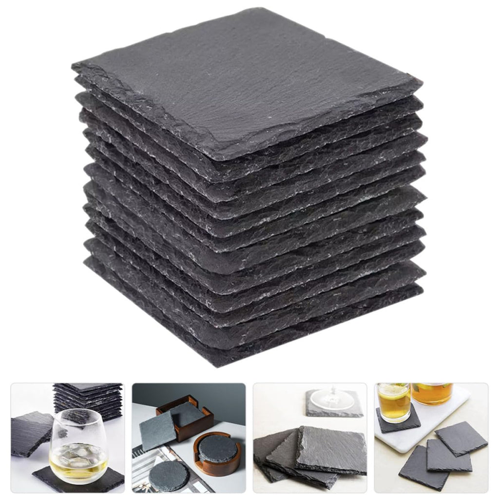 Black Natural Stone Coasters Set J5018