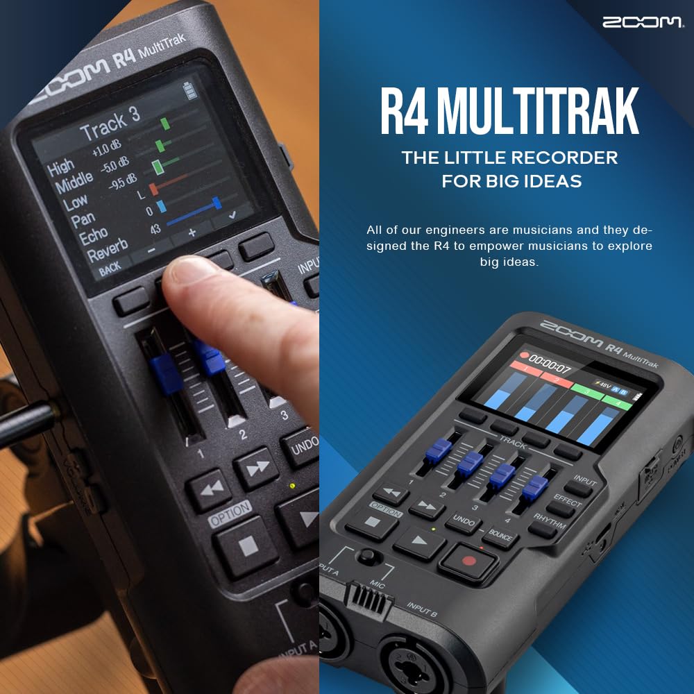 32-Bit Float 4-Track Recorder with Dual XLR/TS Inputs and Built-In Mic H68158