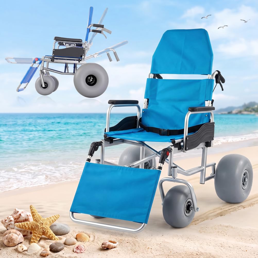 Beach Wheelchair with Balloon Tires W7372