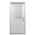 Steel Primed Left Hand In-Swing Prehung Front Door 9 Lite Clear Glass 36" x 80" G963