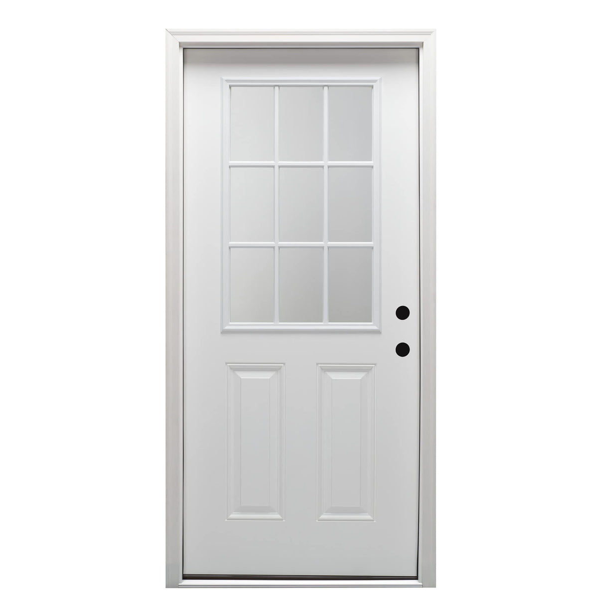 Steel Primed Left Hand In-Swing Prehung Front Door 9 Lite Clear Glass 36" x 80" G963