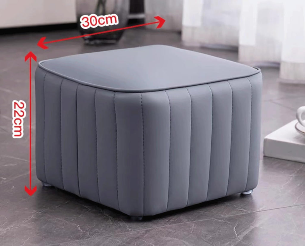 Leather Upholstered Square Footstool R748