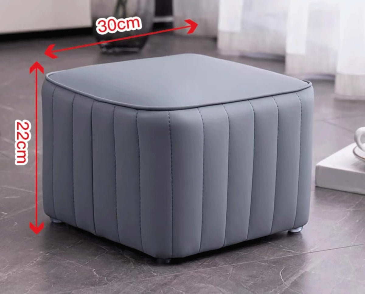 Leather Upholstered Square Footstool R748