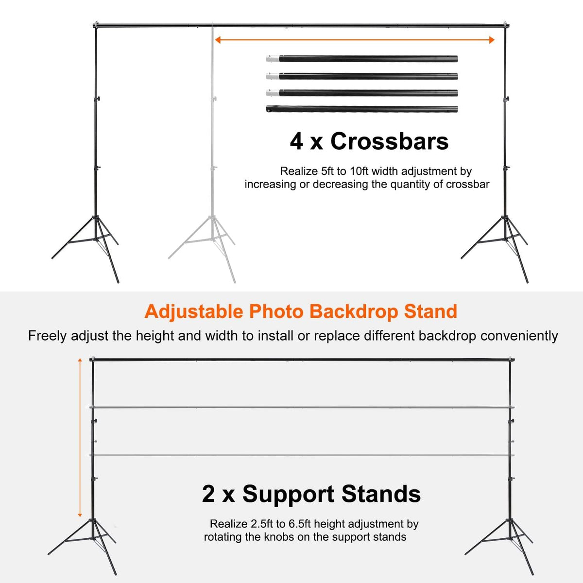 10Ft Wide Backdrop Stand Kit Z14077