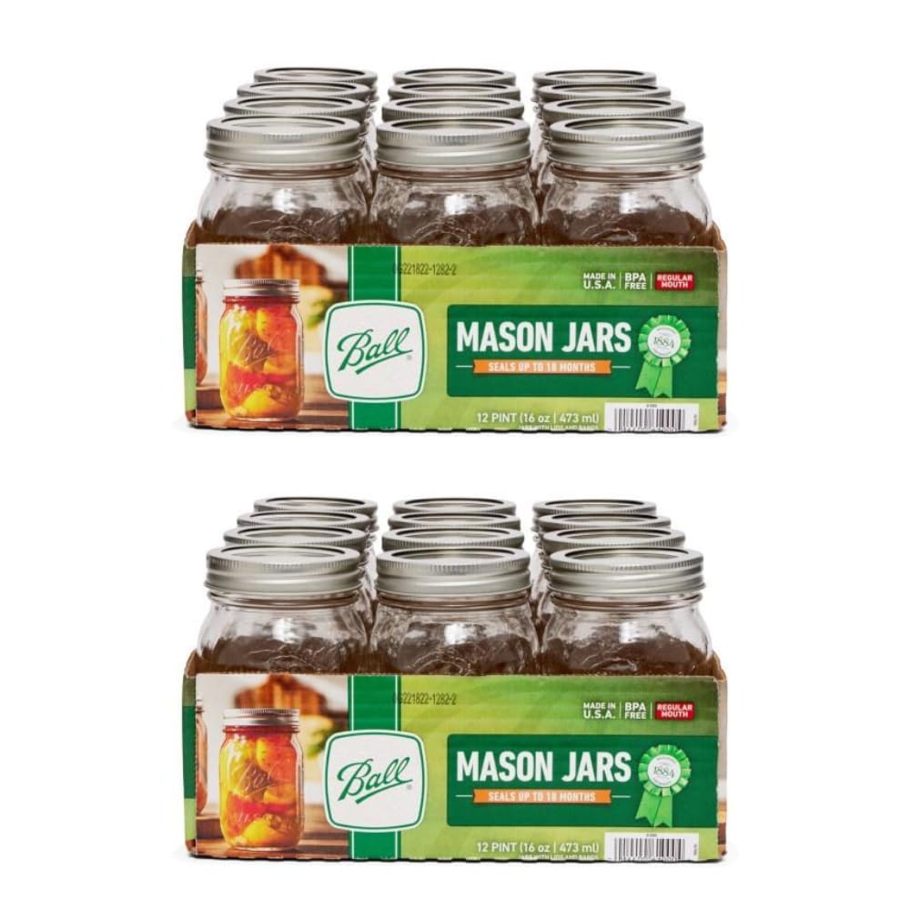 24 Jars with Lid 16 oz R644