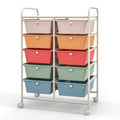 10 Drawer Rolling Storage Cart with Metal Frame M3282