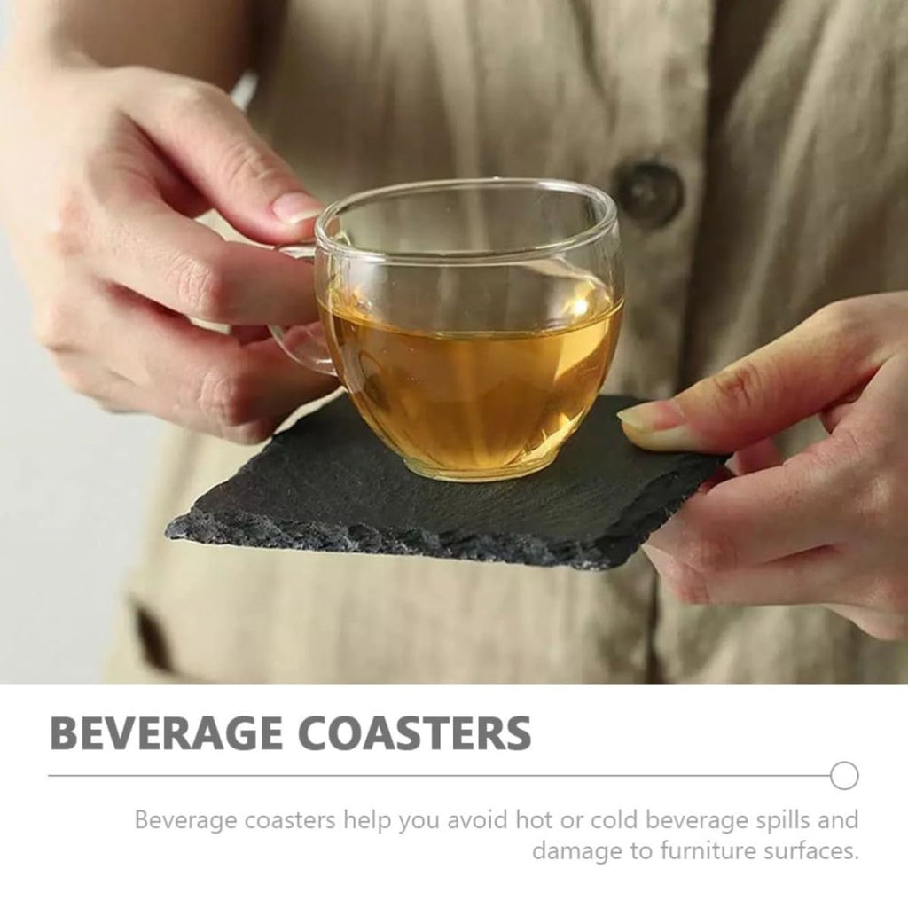 Black Natural Stone Coasters Set J5018