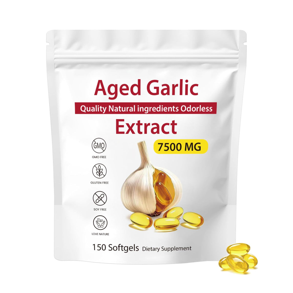 Odorless Aged Garlic Extract 7500mg Softgels H539903
