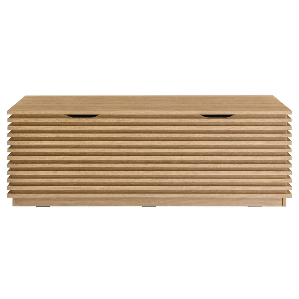 Oak Wood Grain Storage Bench P369