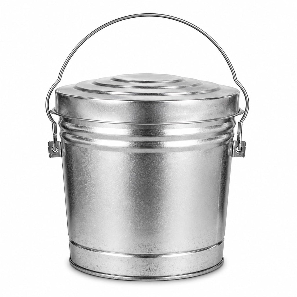 6-Gallon Galvanized Steel Storage Can with Lid S6557