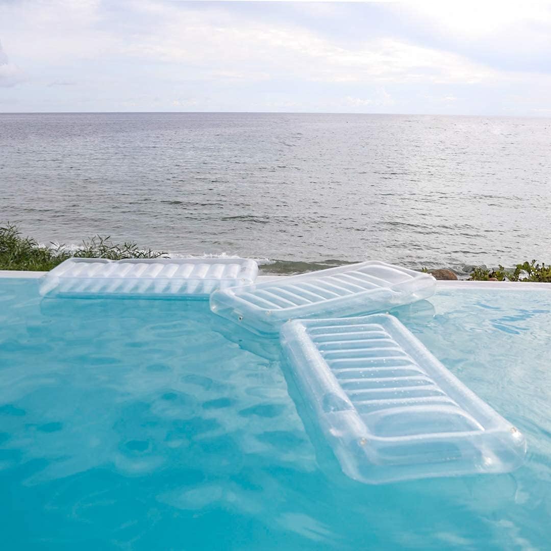 Transparent Inflatable Chaise Pool Float with Cup Holder P511572