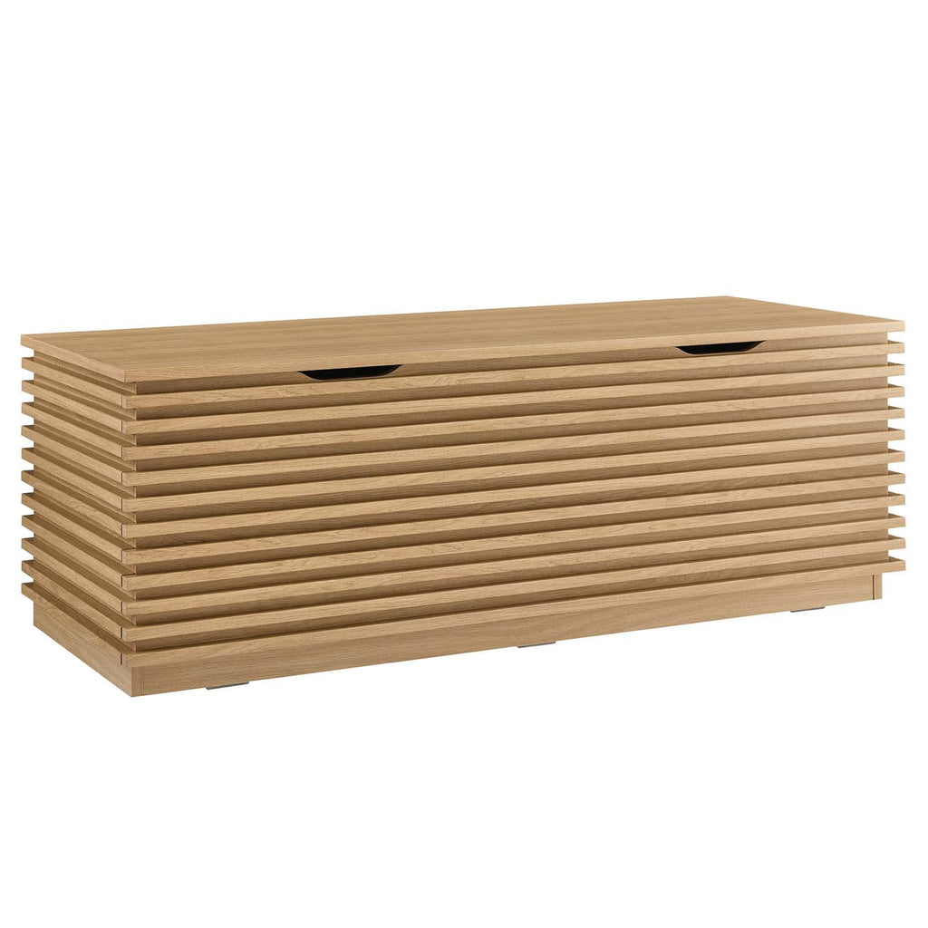 Oak Wood Grain Storage Bench P369