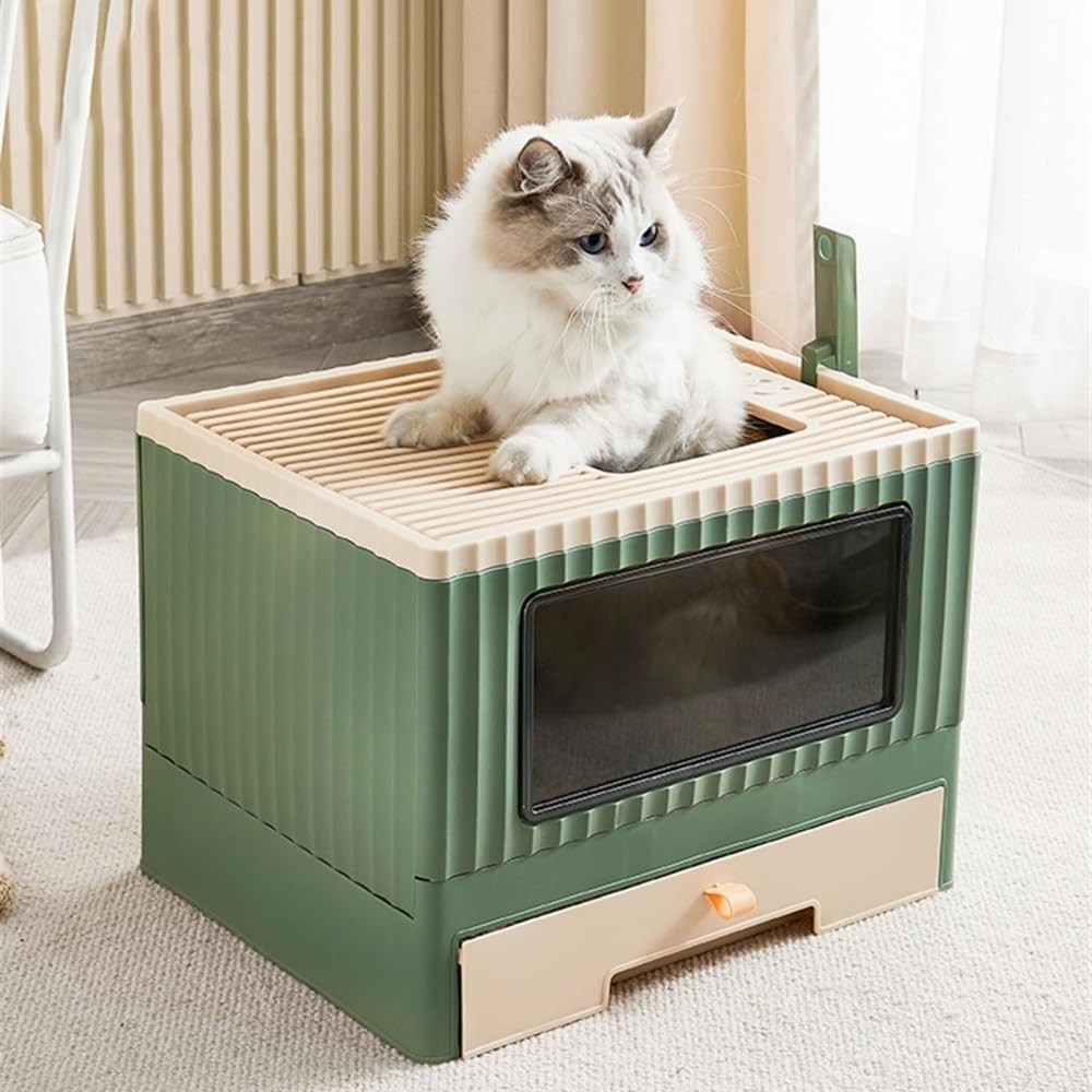 Foldable Top Entry Cat Litter Box with Lid X865