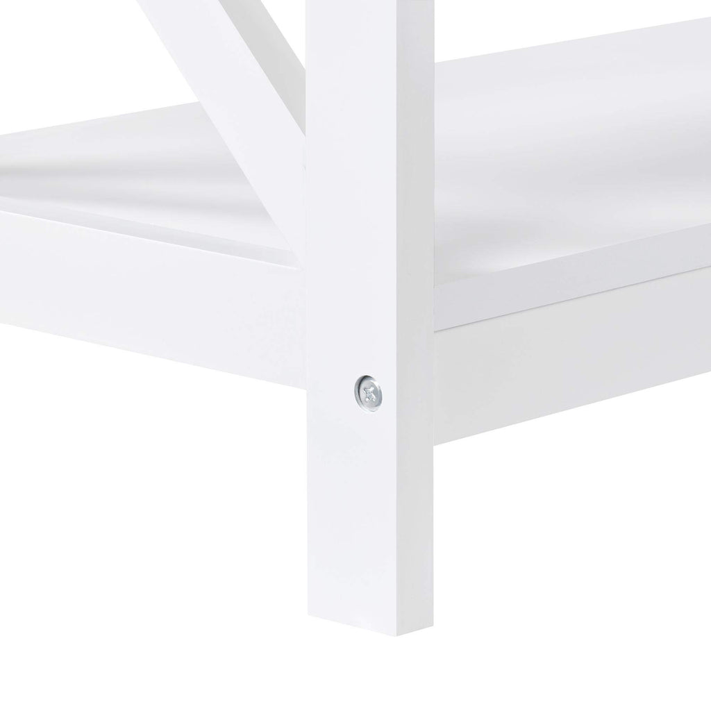 White 3-Tier Narrow Console Table V512