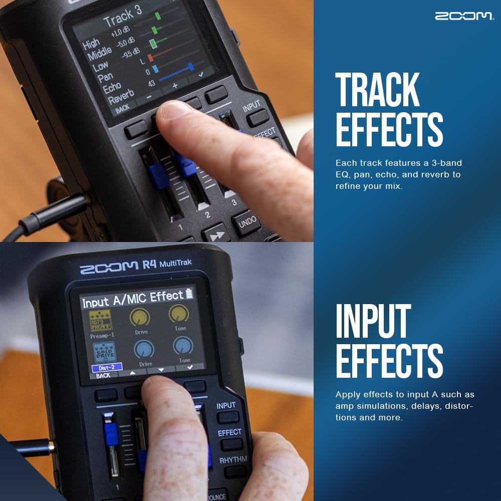 32-Bit Float 4-Track Recorder with Dual XLR/TS Inputs and Built-In Mic H68158