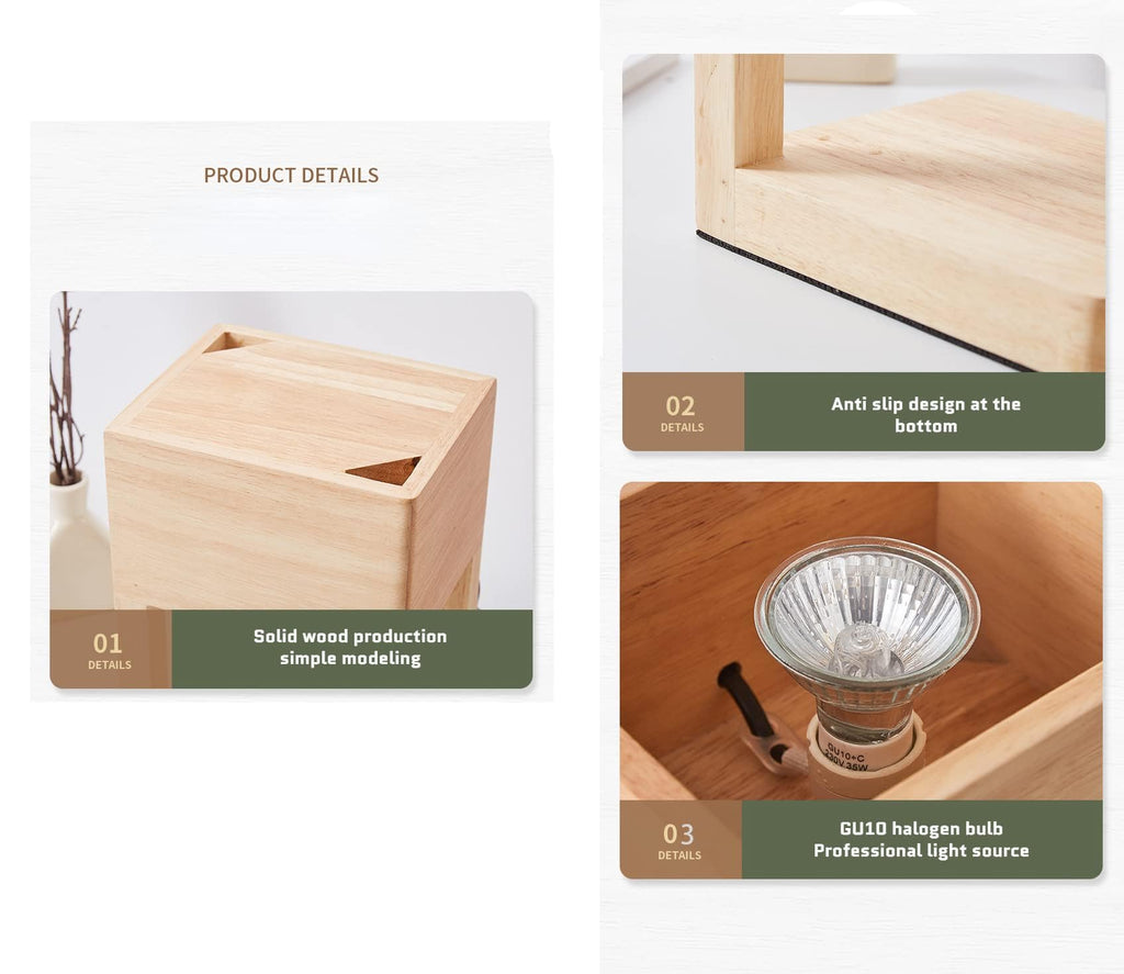 Wooden Candle Warmer Lamp with Timer and Auto Shut Off G91454