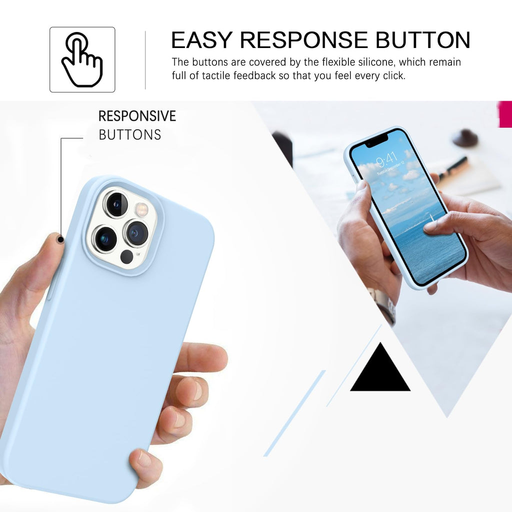 Compatible with iPhone 13 Pro Max Liquid Silicone Phone Case Light Blue O863699