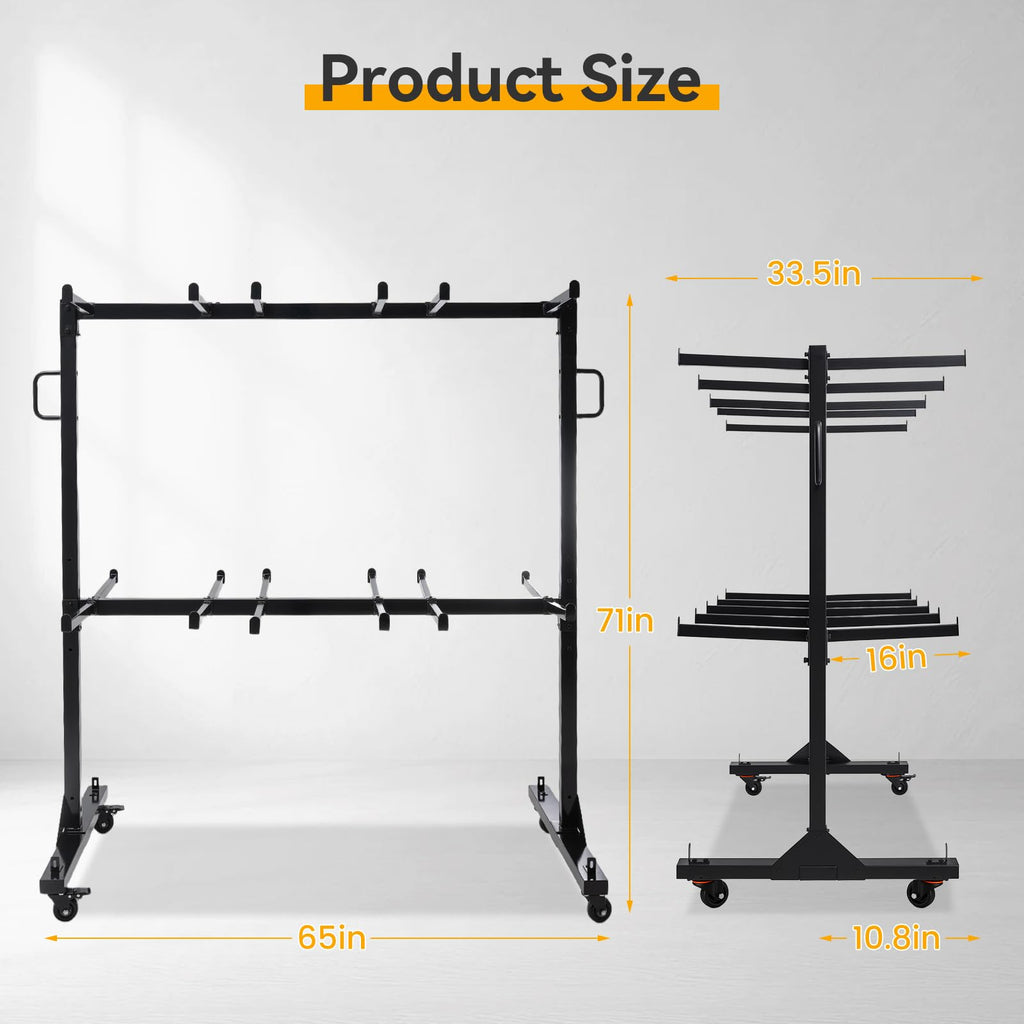 2-Tier Heavy Duty Folding Chair Cart with Wheels G147074