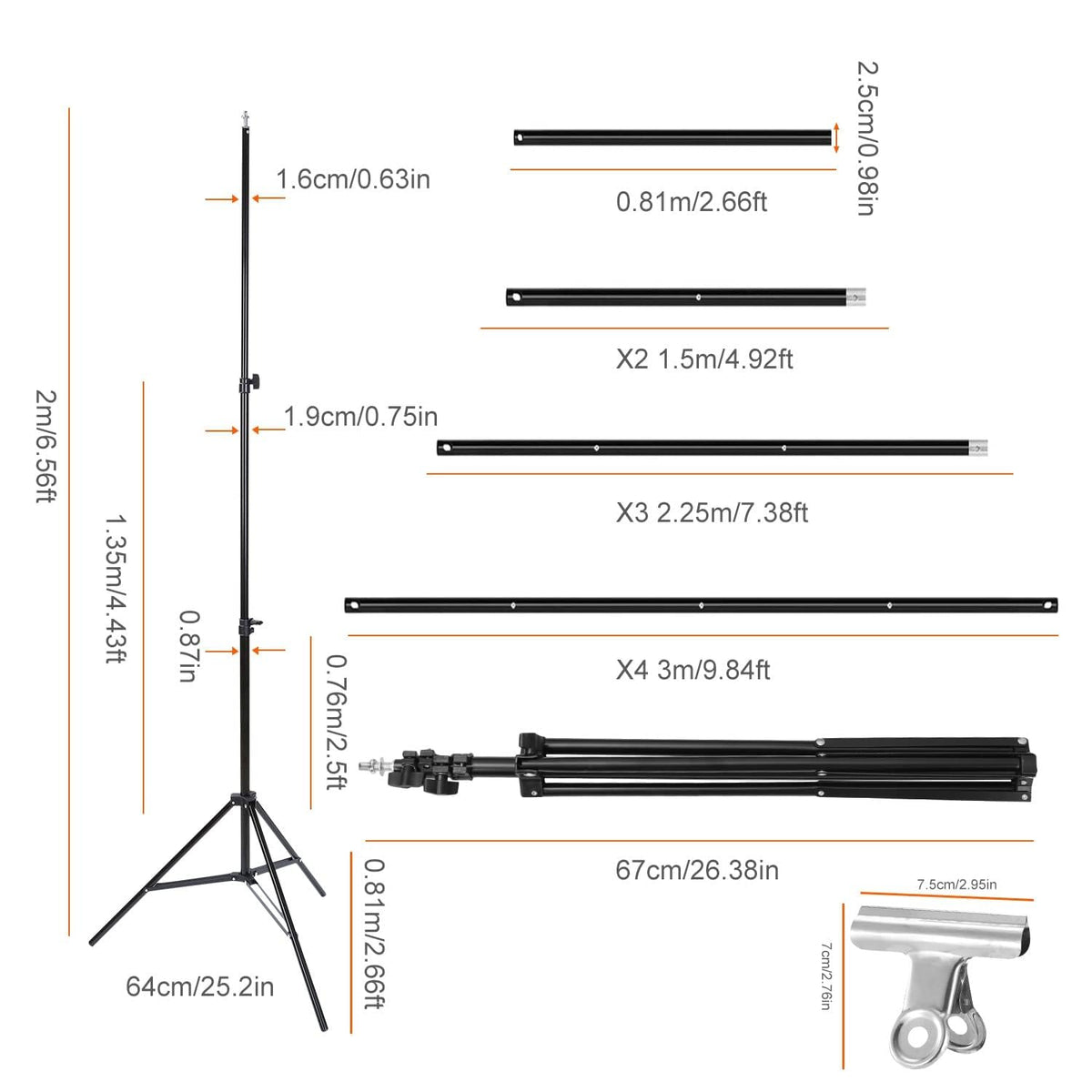 10Ft Wide Backdrop Stand Kit Z14077