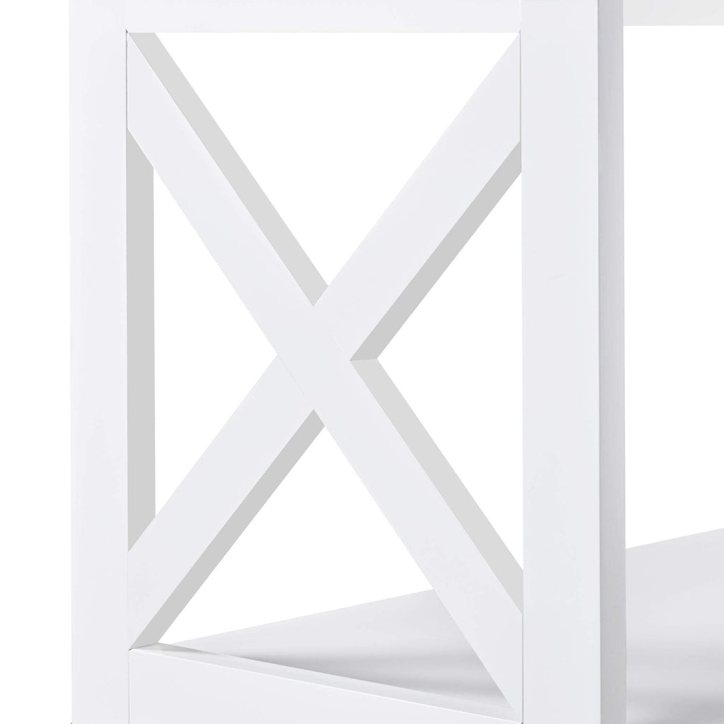 White 3-Tier Narrow Console Table V512