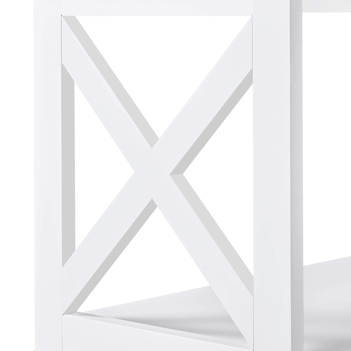 White 3-Tier Narrow Console Table V512