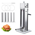 Manual 15LBS Stainless Steel Sausage Stuffer with 5 Stuffing Tubes Y788