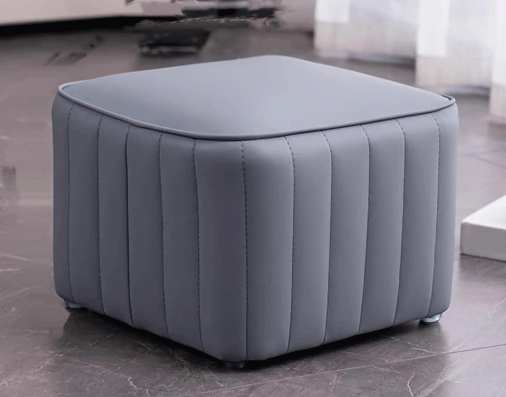 Leather Upholstered Square Footstool R748