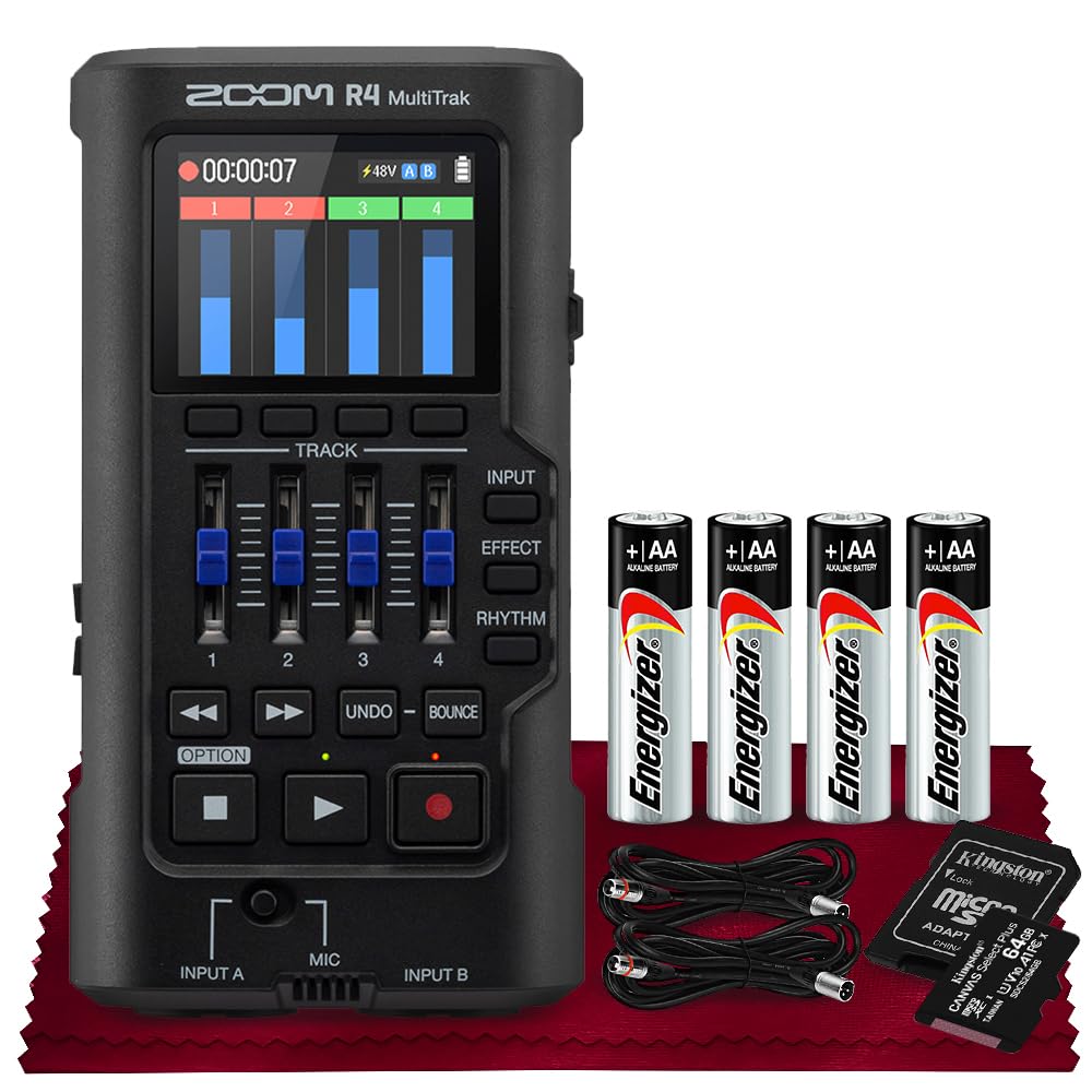 32-Bit Float 4-Track Recorder with Dual XLR/TS Inputs and Built-In Mic H68158