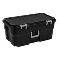 22 Gallon Black Wheeled Plastic Storage Trunk with Handle B72366
