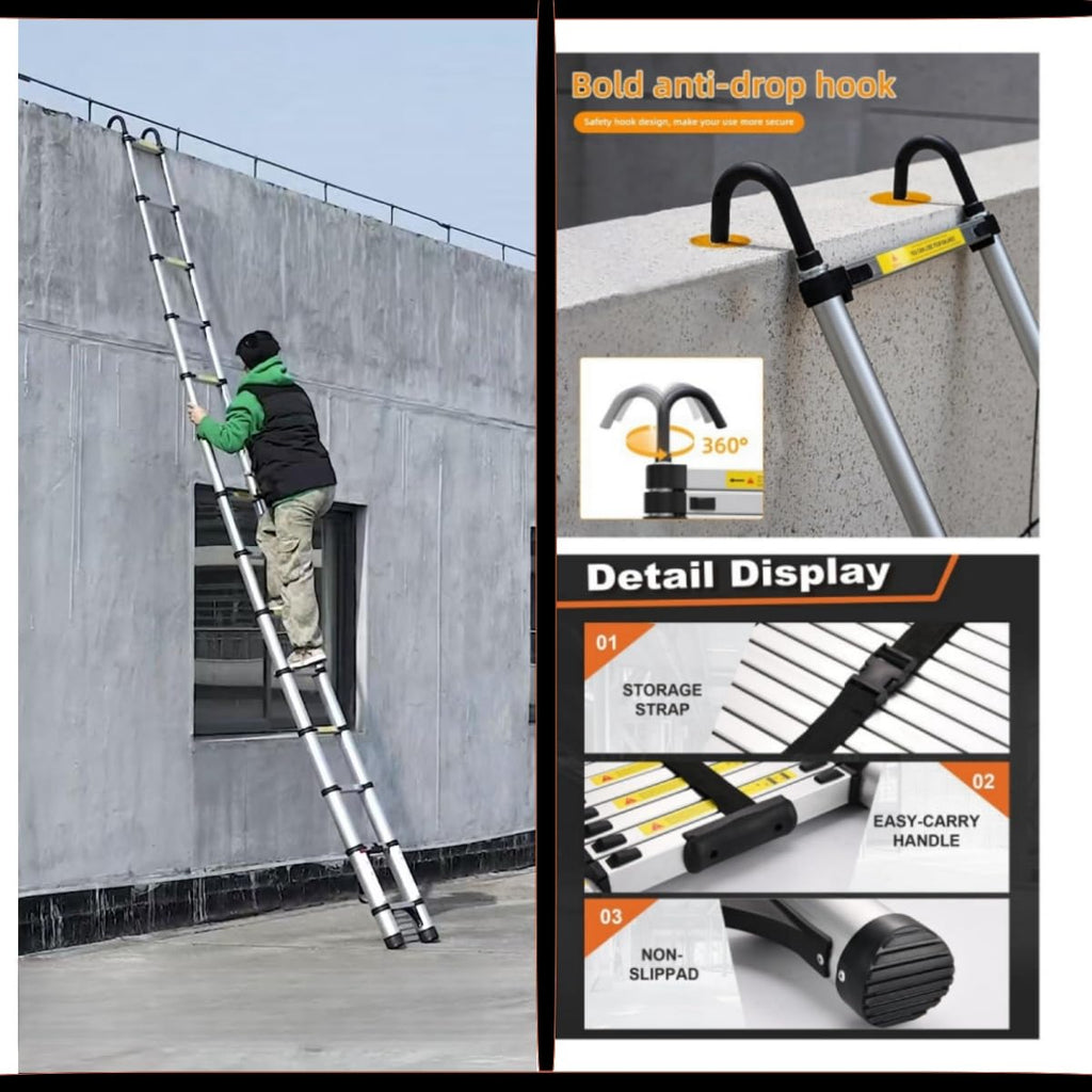 Aluminum Telescopic Ladder with Hooks Q5377