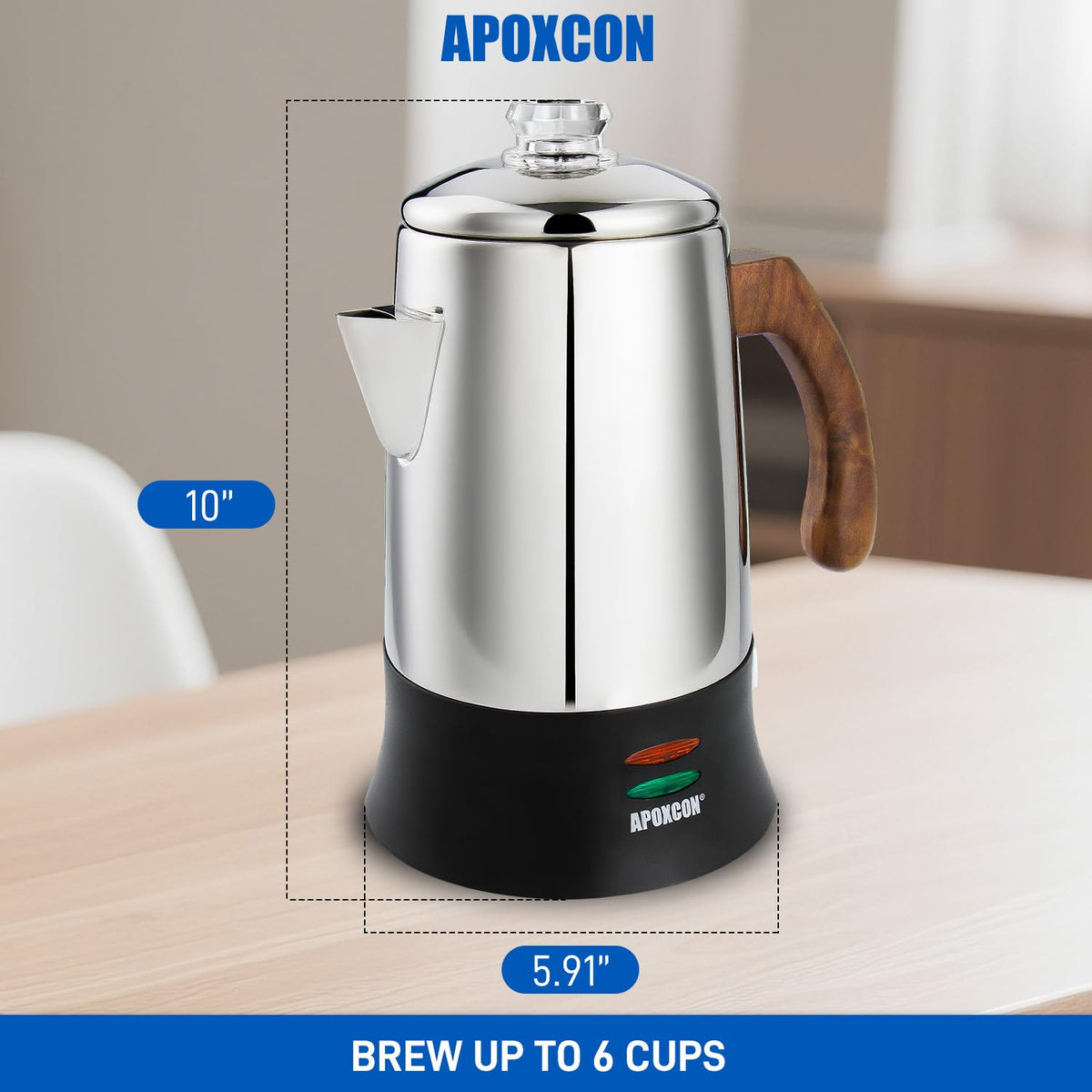 6 Cup Stainless Steel Electric Coffee Percolator R452476