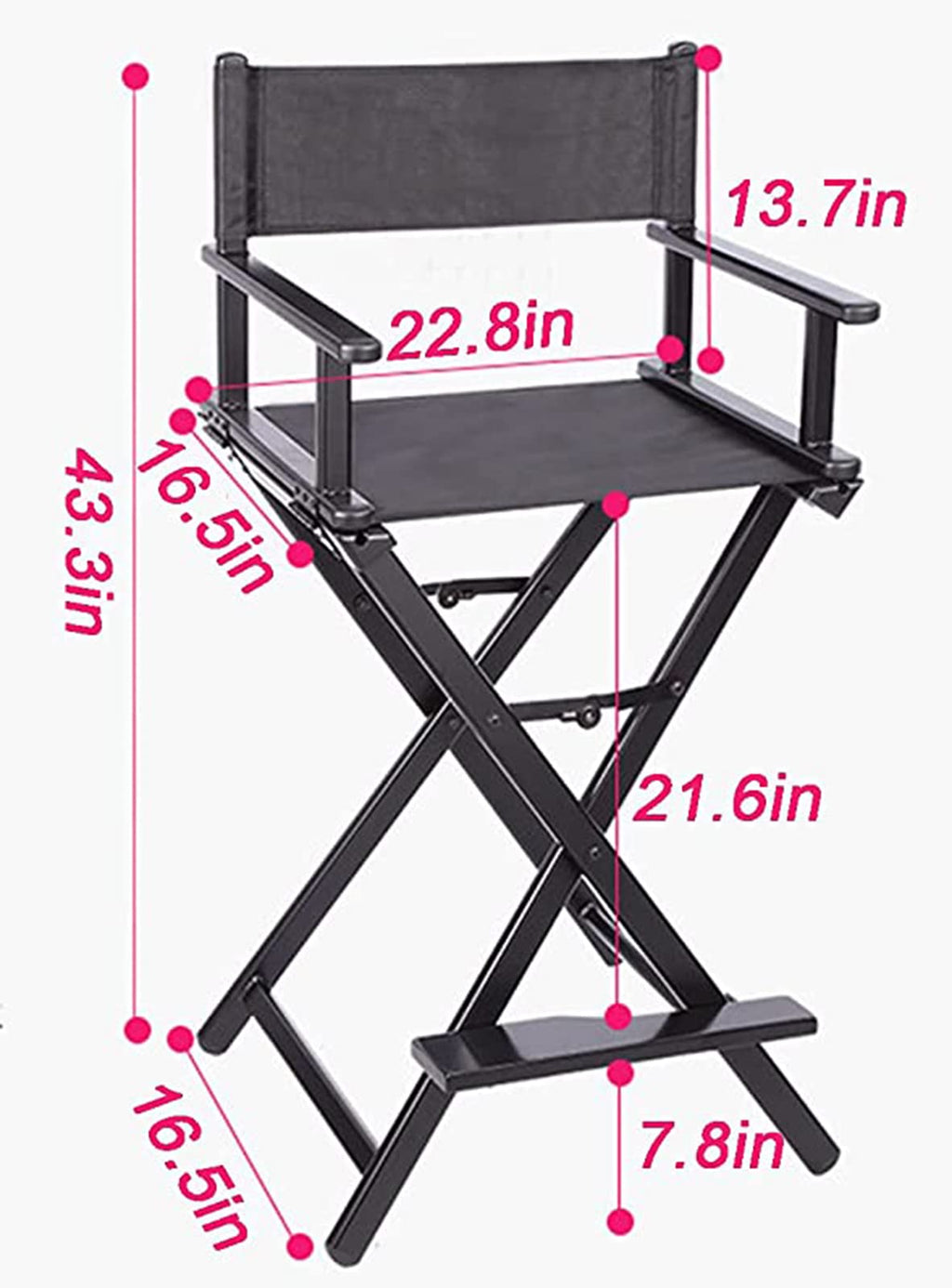 Portable Folding Director's Chair Lightweight Aluminum M84922