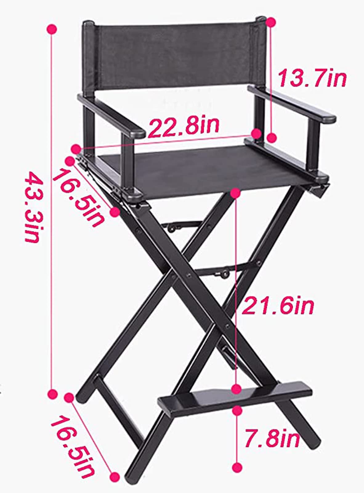 Portable Folding Director's Chair Lightweight Aluminum M84922
