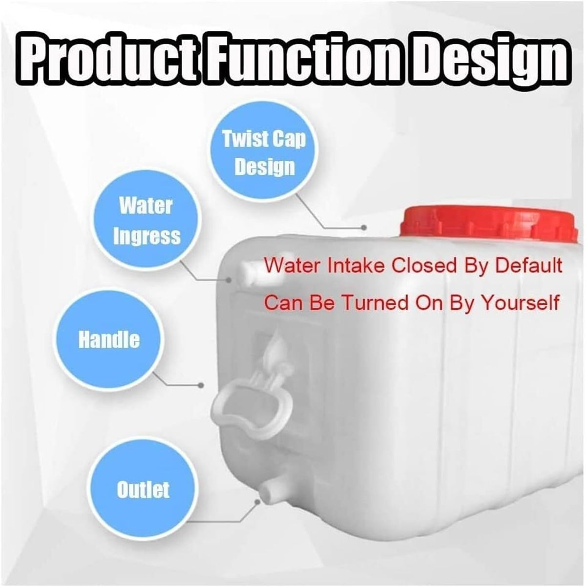 50L White Water Storage Tank with Water Outlet T1845