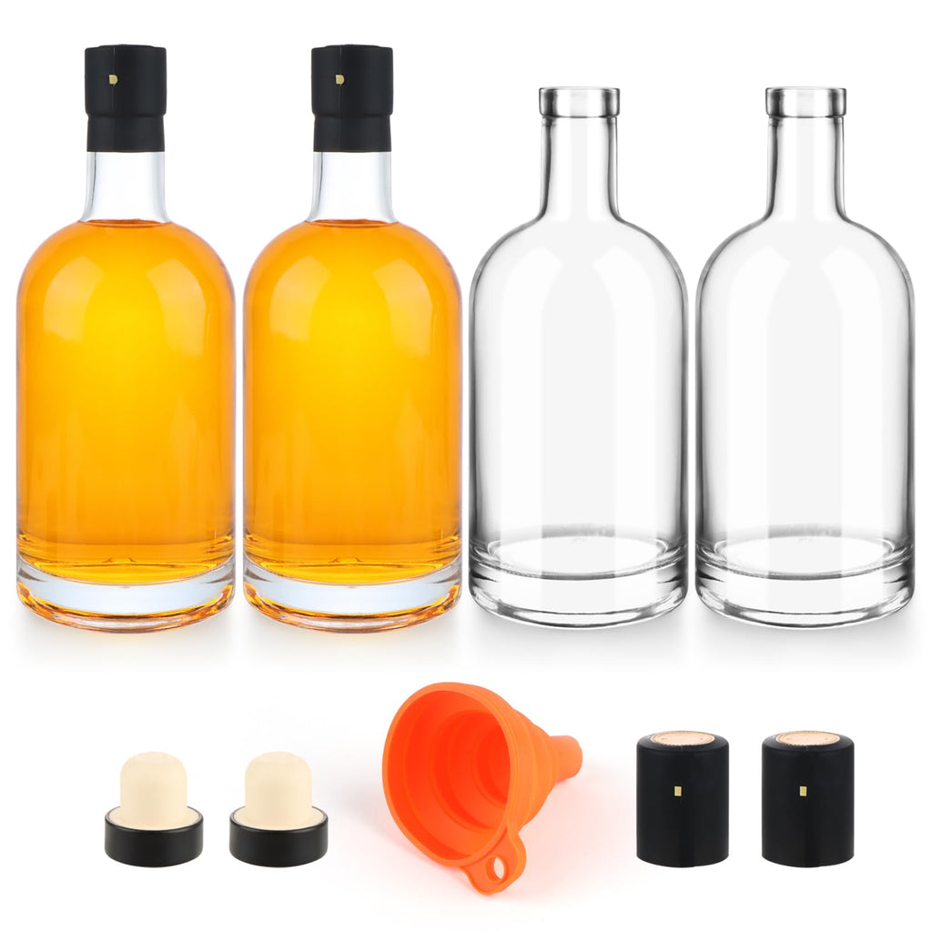 4 Pack 25oz Clear Glass Bottles with Cork Lids N34356