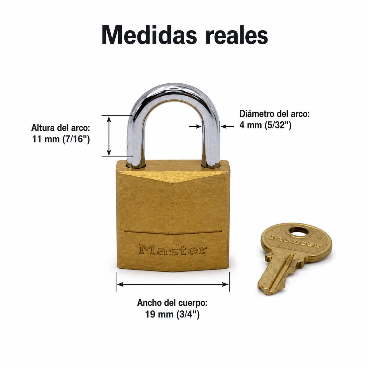 Solid Brass Padlock, 3/4 in. Wide G955