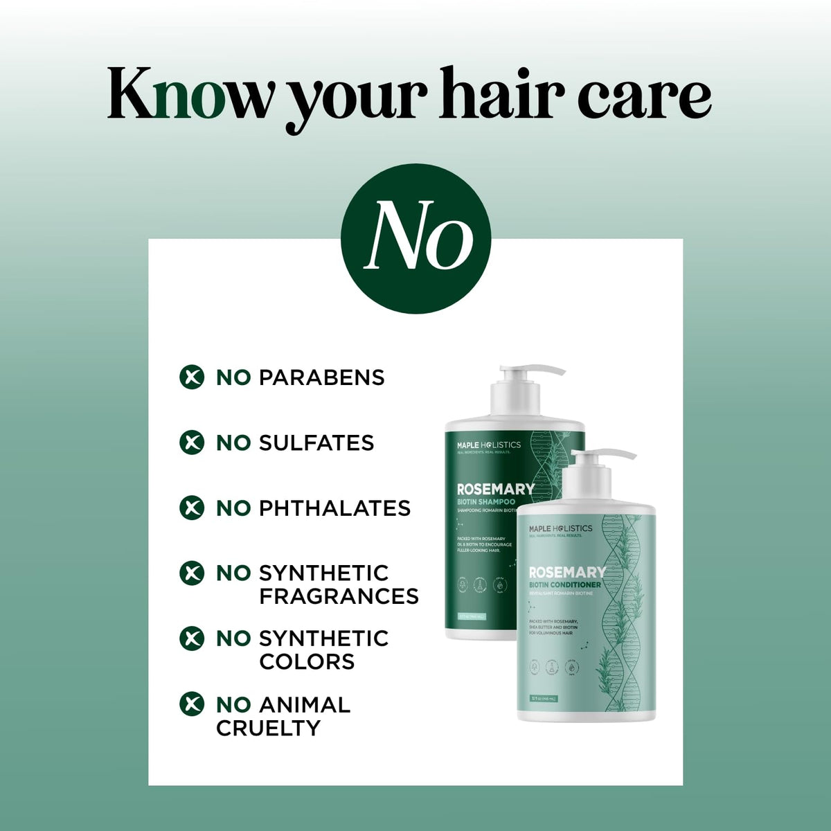 Biotin Rosemary Shampoo and Conditioner Set 32 Fl Oz Each I54891