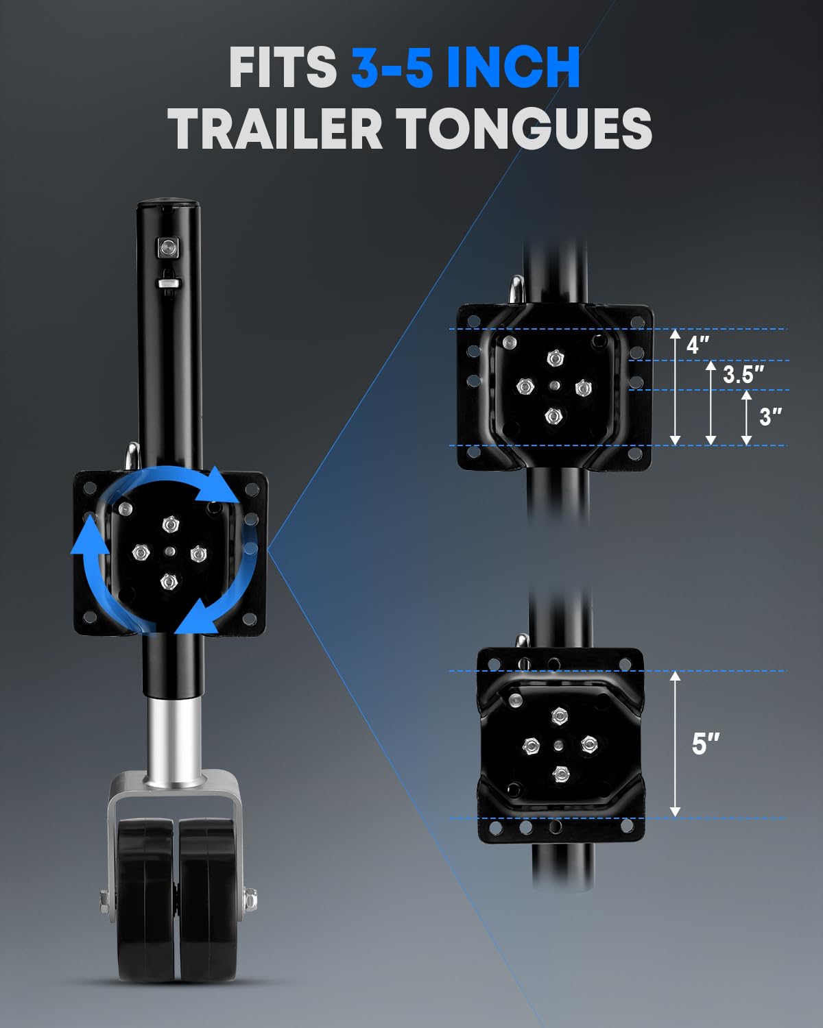 2000 lbs Dual Wheel Trailer Jack T677