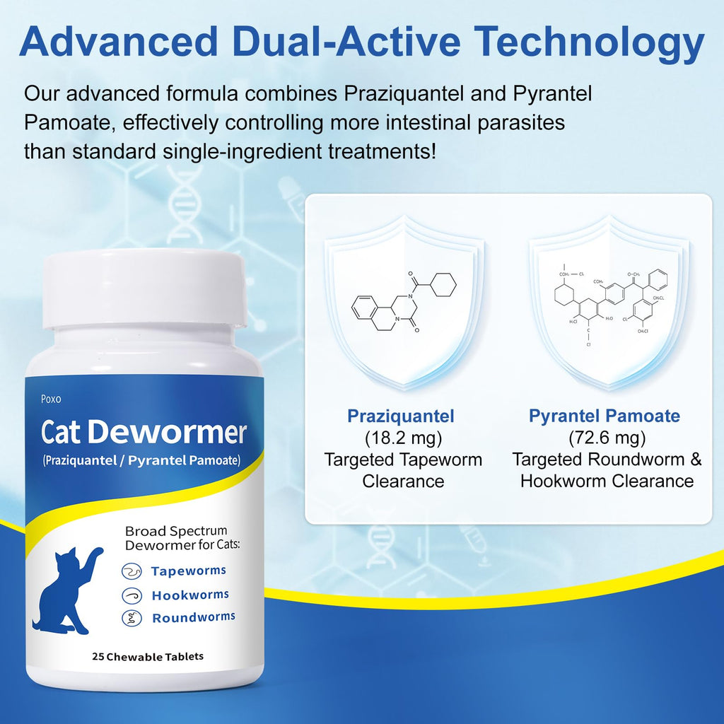 Dewormer Chewables for Cats and Kittens, 25 Chews E2953